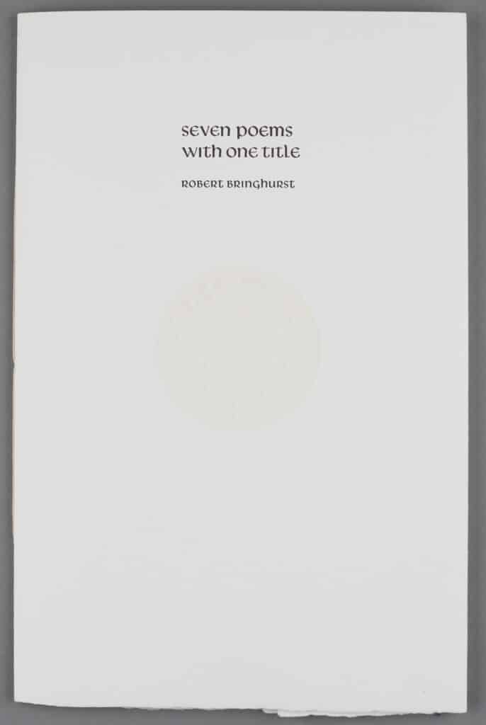 Seven Poems with One Title